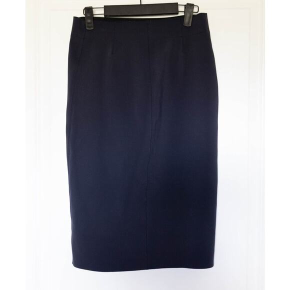 Helmut Lang Pencil Skirt Ladies Size Small Dark Blue - Picture 3 of 8